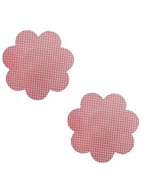 Red Silver Dot Flower Nipple Covers Pasties Festival Rave